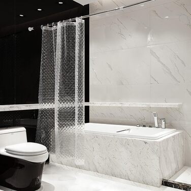 Дзеркальний душовий завіс для кутової душової кабіни та невеликої ванни, 3D ромби, 120x180 см, EVA, водонепроникний, антигрибковий, з 8 люверсами