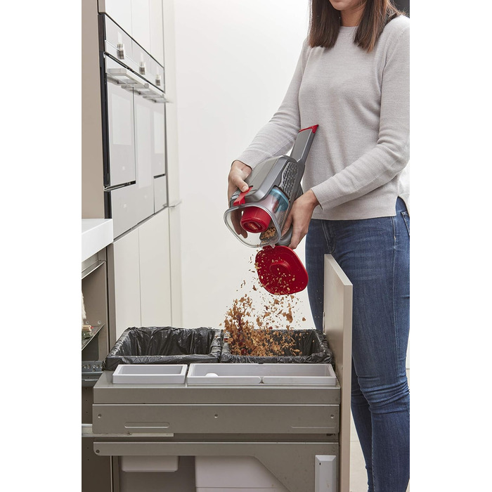 Ручний акумуляторний пилосос BLACK+DECKER BHHV315J Lithium Dustbuster Titanium/Red 12V, 500 мл, циклонна технологія, безмішковий, з насадкою для щілин