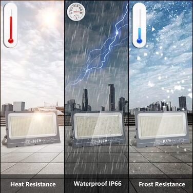 LED Floodlight Outdoor, IP65 Waterproof Outdoor Floodlight LED Spotlight 30000LM Floodlight, Outdoor Floodlight for Backyard, Garden, Workshop, Yard, Driveway, Doors, Garage, Hallway (Warm White, 600W)