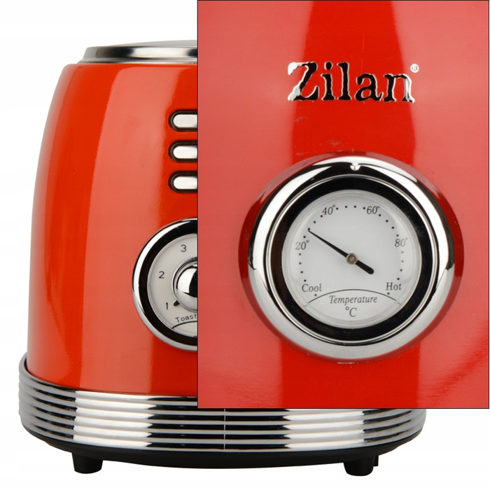 Тостер Zilan RETRO BREAD TOASTER, червоний, 850 Вт