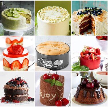 Набір форм для випічки (3 шт.) діаметром 12/18/22 см, круглі, з антипригарним покриттям, для тортів та кішок, чорний колір