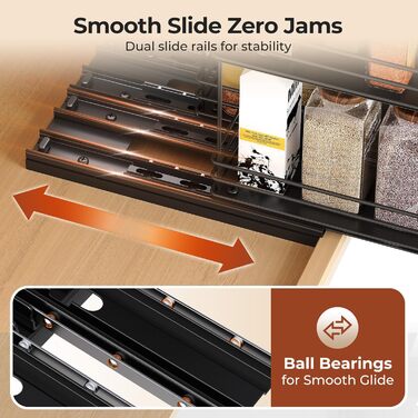 Організатор для спецій Orimade висувний, 3 шт. (2 шт. 8 см, чорний)