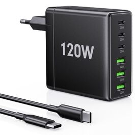 Зарядний пристрій FINIBO 120W USB-C 6 портів PD3.0/QC4.0 для iPad та смартфонів