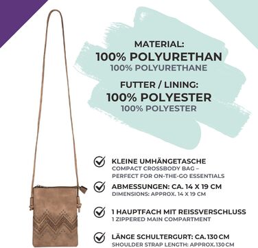 Сумка жіноча styleBREAKER міні через плече з вирізами зигзаг та заклепками, оливкова 02012211