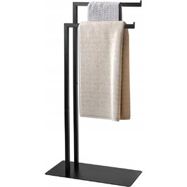 Підлоговий вішак для рушників у ванну кімнату, чорний, без свердління, модель A4