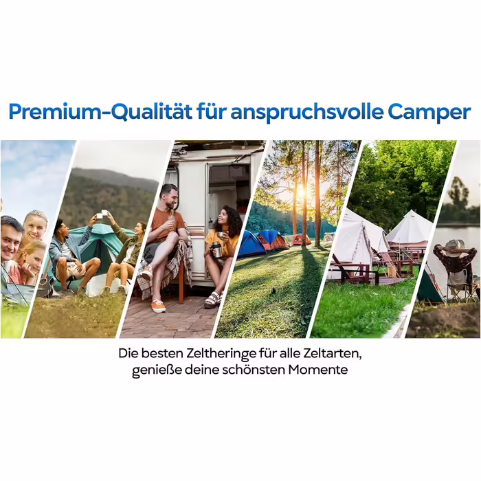 Turinto® 8X Sturdy Tent Stakes for Safe Camping and Outdoor Experiences - Test2023 [VERY GOOD] - made from extra strong and robust steel with a T-profile for maximum stability, length 30 cm.
