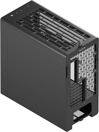 Корпус ПК HAVN Midi-Tower з 3 вентиляторами, Top Airflow, скло, чорний