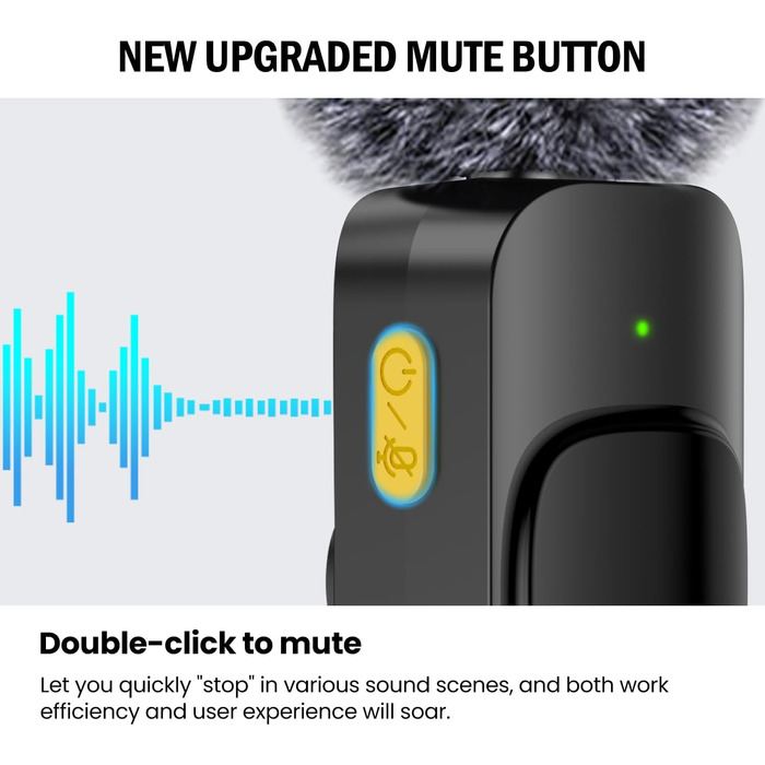 Бездротовий петличний мікрофон з 4 режимами запису для телефону, iPhone, Android та ПК – міні-мікрофон для відео, Vlog, TikTok, YouTube, стрімінгу та інтерв'ю L3