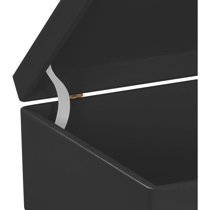 Large Wooden Box with Lid - All-Purpose Wooden Box - Storage Box | Toy Chest - Gift Packaging | Decorative Box for Crafts FSC® (approx. 40 x 30 x 14 cm | L, Black)