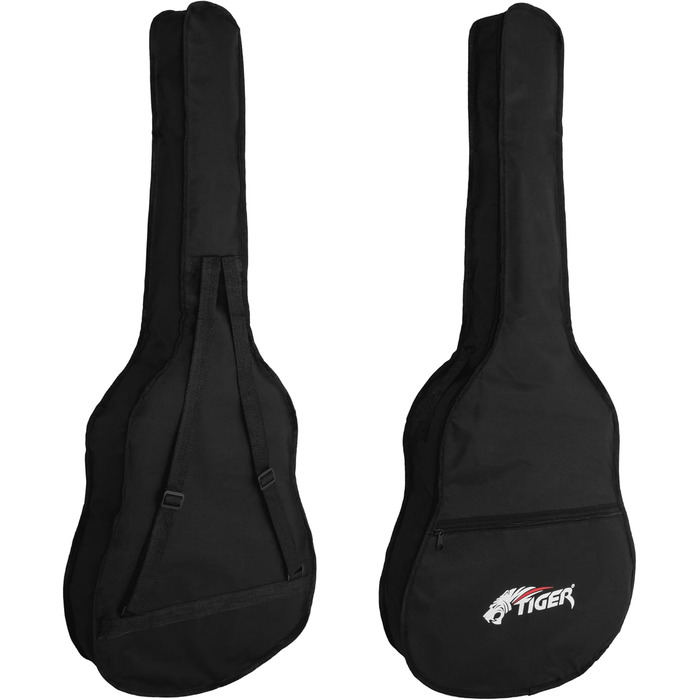 Акустична гітара TIGER ACG1-BK з металевими струнами, чорна, з повною верхньою часткою, для початківців