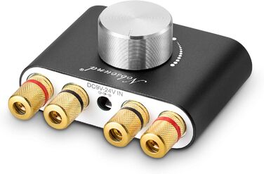 Nobsound Міні Bluetooth 5.0 цифровий підсилювач HiFi стерео 2.0 каналів 2×50 Вт, бездротовий аудіоприймач з блоком живлення, чорний