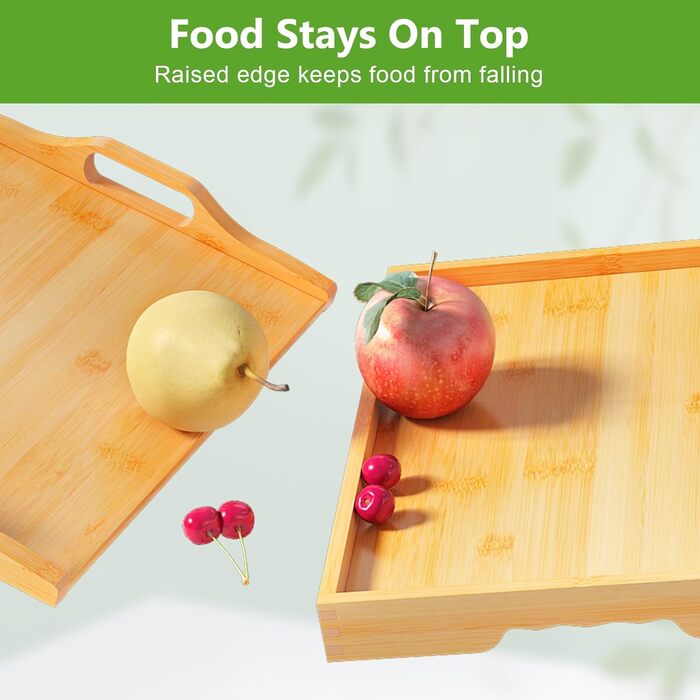 Столик-поднос Youpehom з бамбука, розкладні ніжки, для сніданку в ліжку, кухні, софи, лаптопу, 2 шт, білий