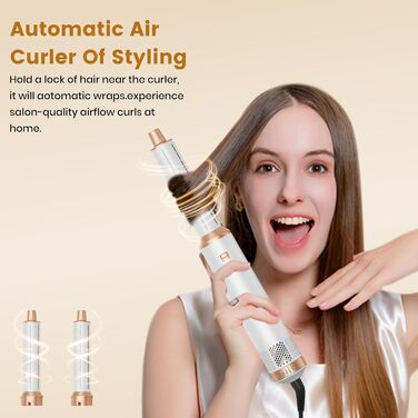 Набір для укладки волосся 6 в 1: фен-щітка, плойка, випрямляч, термощітка, фен, локони. 110000 об/хв.