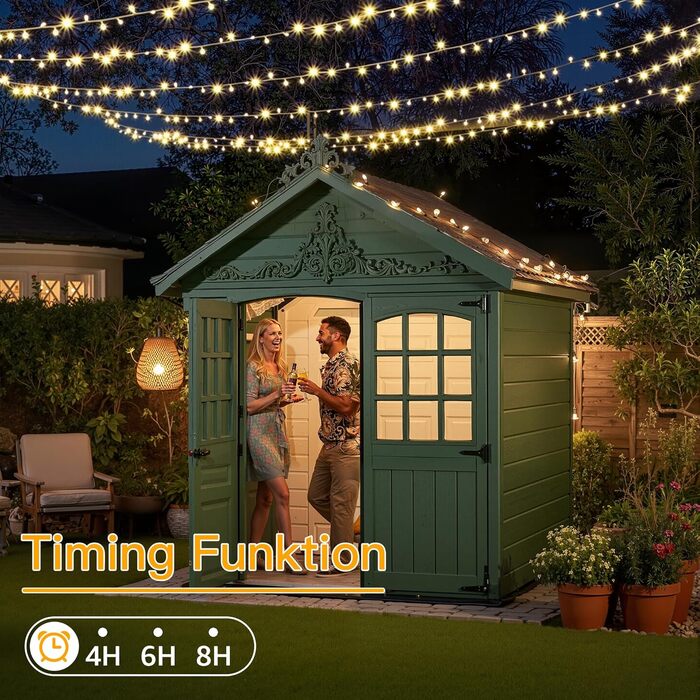 Льокотрна гірлянда 200 LED, для прикраси ялинки з пультом та таймером, 8 режимів, IP44, вологостійка, для дому та саду, тепле біле світло