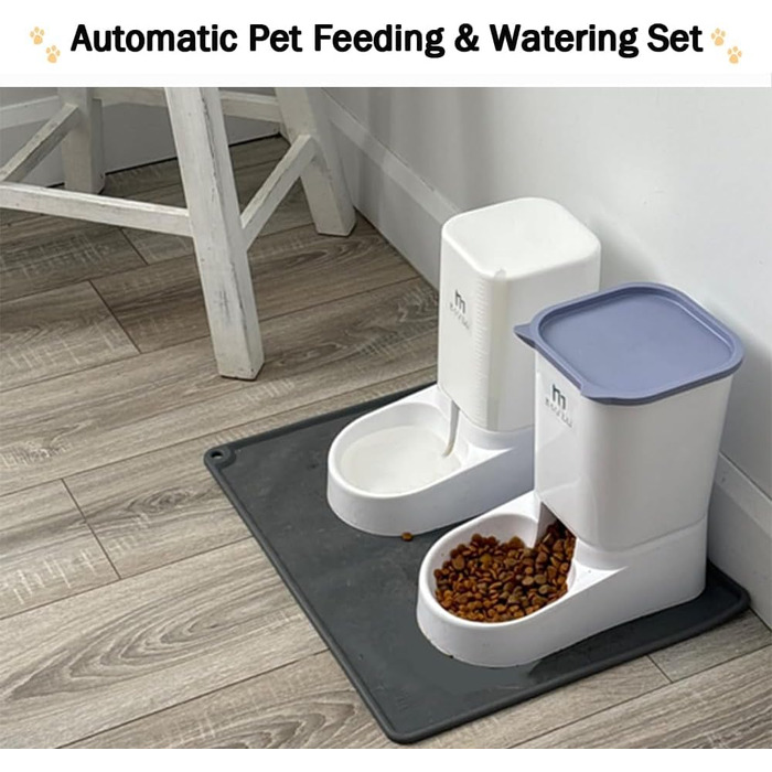 Автоматичний годівниця та поїлка для котів та собак Marchul, самостійна дозування (годівниця + поїлка + килимок)