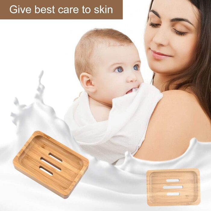 Натуральні дерев'яні підставки для мила з бамбука (2 шт.) - ручна робота, для мила, губки, аксесуарів для ванної кімнати