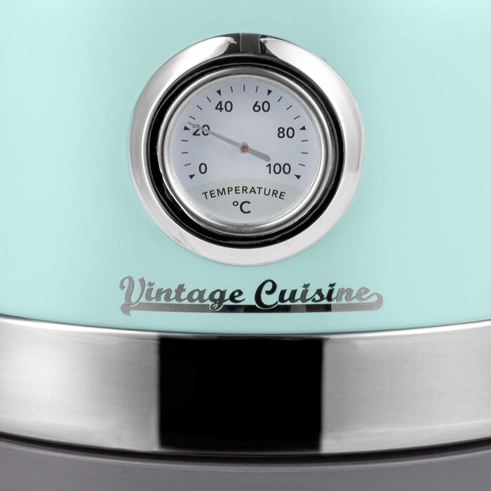 Електричний чайник Vintage Cuisine з термометром (м'ятний колір)
