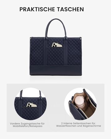 Сумка для ноутбука LOVEVOOK жіноча водонепроникна для роботи та навчання, 17 дюймів, темно-синя. Бізнес-сумка, портфель, сумка для викладача