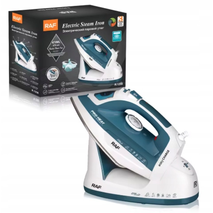 Парова праска RAF Steam Iron 2600W, керамічна підошва, самоочищення