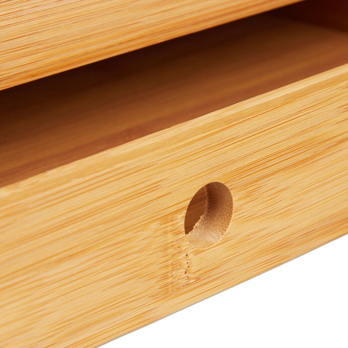 Relaxdays Bamboo Serving Tray with Drawer