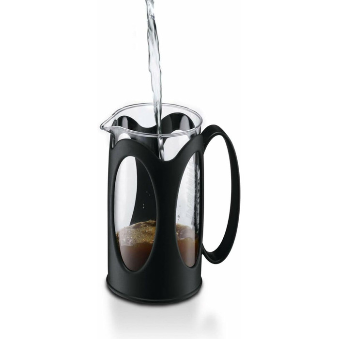 Bodum Kenya: Френч-прес для кави, 500 мл, 4 чашки, з боросилікатного скла та нержавіючої сталі, миється в посудомийній машині, Made in Portugal, чорний
