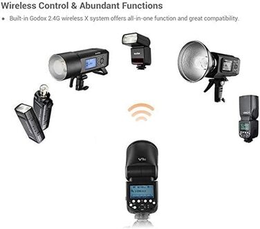 Godox V1-S: Швидкий спалах для камери Sony з Li-Ion акумулятором 2600 mAh, HSS 1/8000, 76W