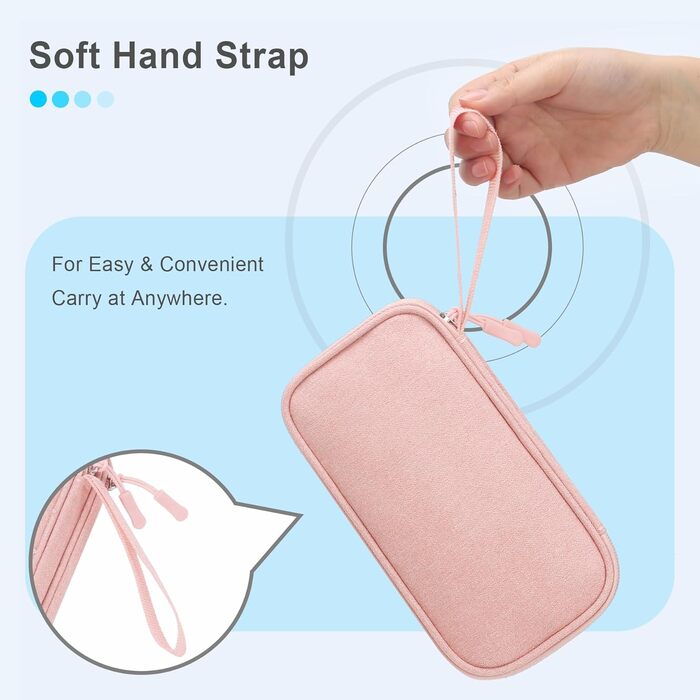 Органайзер для аксесуарів Lacdo: чохол для флешки, кабелів, USB-накопичувачів (рожевий)