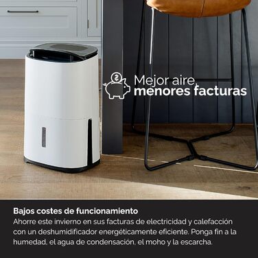 Зволожувач повітря MeacoDry Arete One 6L з очищувачем повітря | Тихий (32 dB), H13 HEPA-фільтр, для спалень та кімнат | 1.8L резервуар