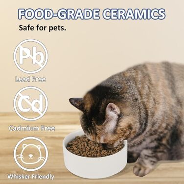 Керамічна годівниця для собак середніх та великих порід - важка, глибока миска для корму або води - 1800 мл - білий колір. Миска для великих собак - біла. Також підходить для малих собак та котів.