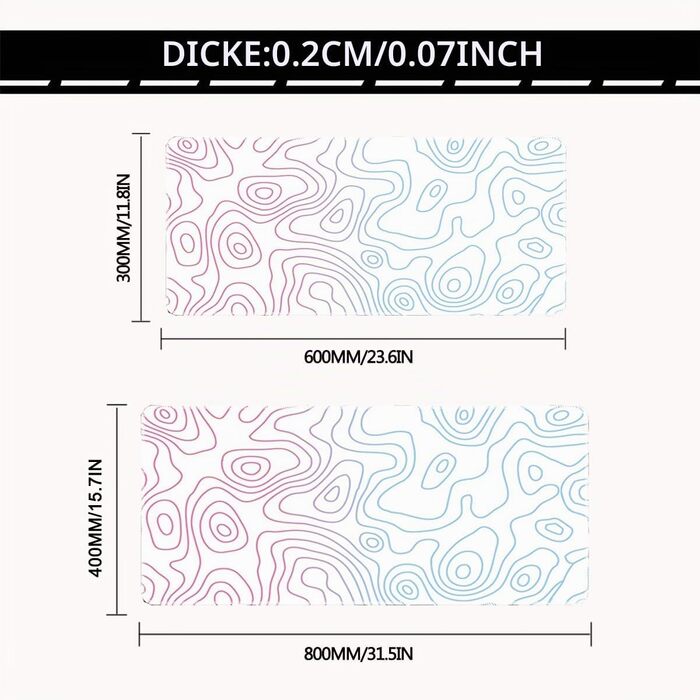 Ігровий килимок для миші Rcege (Dazzle White), 800x400 мм, протиковзкий геймерський підкладник зі прошитими краями
