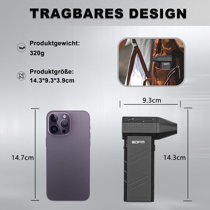 Електричний пилосос для чищення повітряним струменем X3Max-Black: Комплект для чищення ПК, електроніки, диванів, авто