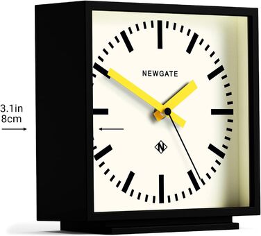 NEWGATE® Amp Silent Sweep Mantle Clock – 'No Tick' – a Modern Mantle Clock – Clocks for Living Rooms – Office Clock – Desk Clock – Mantle Clocks – Station Dial (Yellow)