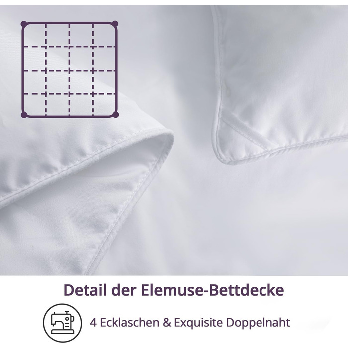 Ковдра ELEMUSE 135x200 см, всесезонна, стьобана, для алергіків, мікрофібра, дихаюча, біла