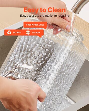 Диспенсер для напоїв VEVOR (2 x 5,5 л) з металевим підставкою, скляний сокодиспенсер з антикрапельним краном, для ресторанів, вечірок, приготування домашніх напоїв