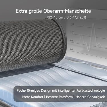 Тонометр Yuwell Intelligentes Oberarm Bluetooth YE650AR | Манжета 22-45 см, мовлення, дисплей з підсвіткою, акумулятор, додаток iOS & Android