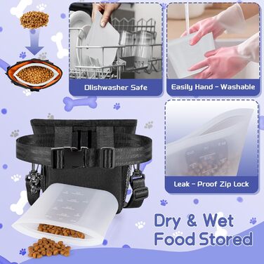 Набір для собак Leckerlibeutel: сумка для ласощів, клікер, диспенсер для фекалій, сумка на пояс для корму, чорно-помаранчевий