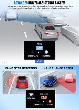 Відеореєстратор CAMECHO 4K Dual (передній + задній) з GPS, WiFi, ADAS, BSD, LCA, нічна зйомка, 150° кут огляду, IPS 3.16
