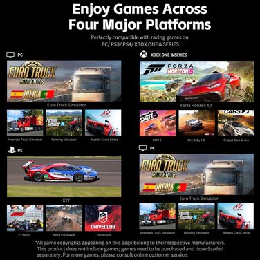 PXN V9 Gen2 Руль для ПК з педалями та перемикачем передач, 270/900° оберт, Магнітний енкодер, Датчик Hall Effect, сумісний з PC, PS4, Xbox One, Xbox Series X|S