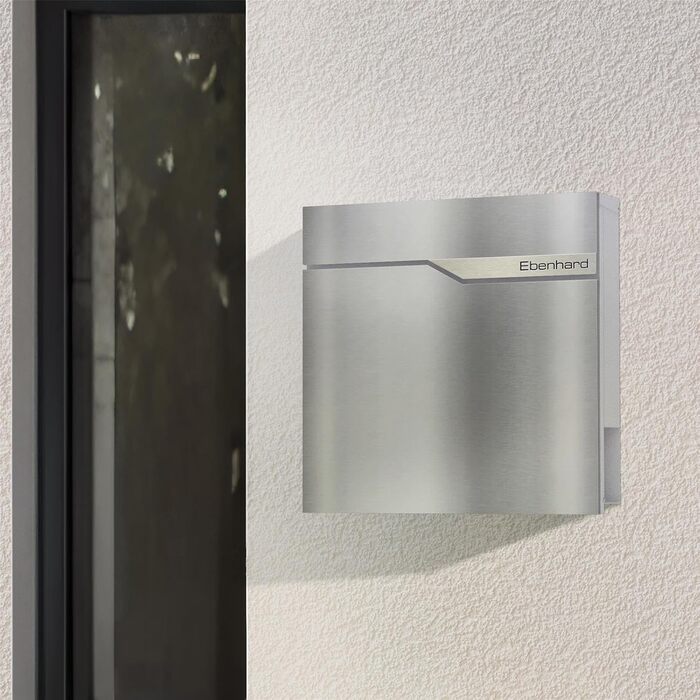 Поштова скринька Metzler® антрацит з газетницею та іменним шильдиком RAL 7016, вулична, з нержавіючої сталі, стійка до корозії та погодних умов, 37x37x10.5 см