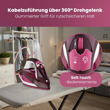 Праска Clatronic® з керамічною підошвою, 2600 Вт, 350 мл, з функцією відпарювання, захистом від накипу та протікання