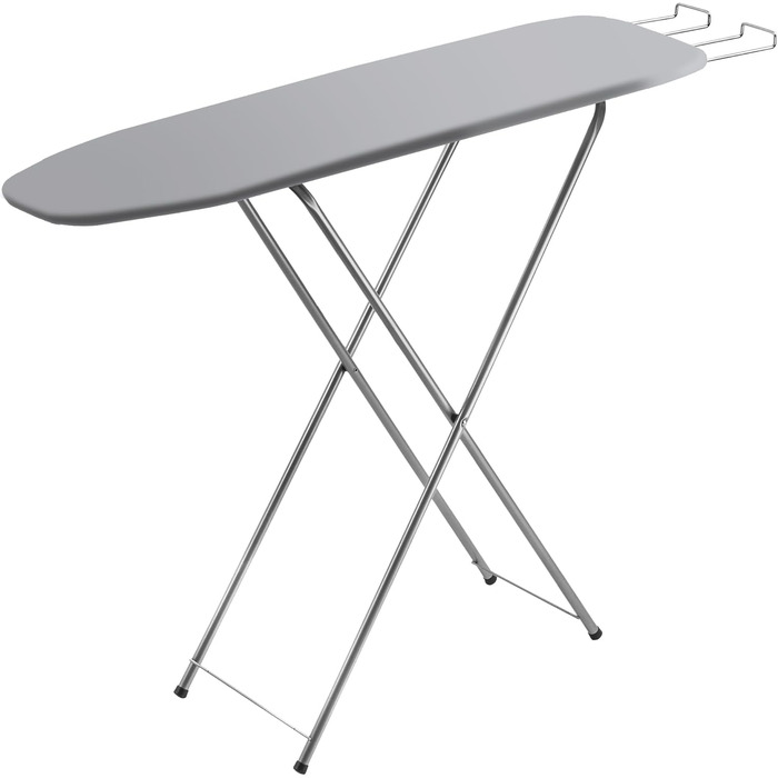 Прасувальна дошка KADAX з полицею, 104x30 см, з підставкою для праски, компактна станція для прасування з підкладкою з піни (Сірий)