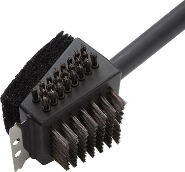 Cuisinart CCB-100 Grill Cleaning Brush with 3 Bristles (4-in-1 Grill Cleaning Brush with Stainless Steel Wire Bristles)