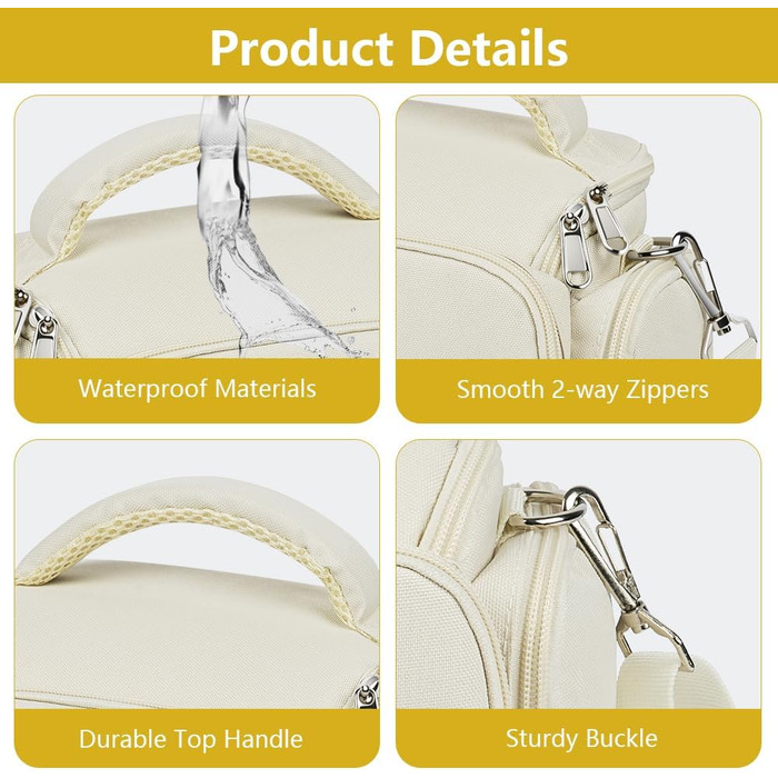 Сумка для камери Ainiv, DSLR/SLR, сумісна з Canon, Nikon, Sony, водонепроникна, зелена/бежева