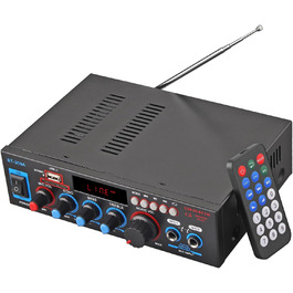 Bluetooth підсилювач PROZOR HiFi Stereo 2-канальний 40Вт+40Вт, 12V/220V, для авто та дому, з FM-радіо, аудіо-ампліфікатор BT-309A