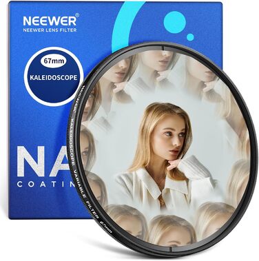NEEWER Фільтр-призма Kaleidoscope 67mm для фотографії, кристалічне скло, ефект рефракції, змінна кількість мотивів