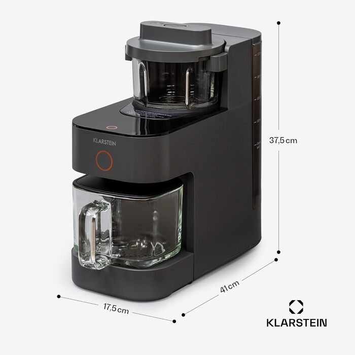 Klarstein Standmixer: Потужний міксер з 1250 Вт, 30 000 об/хв, сенсорний екран, чорний