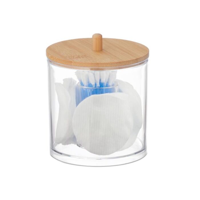 Relaxdays Cotton Pads and Cotton Swabs Container