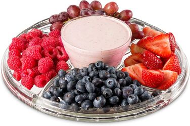 Торцеваний стіл Godinger з кришкою-куполом, 6-в-1, італійський кришталь, для тортів, салатів та фруктів