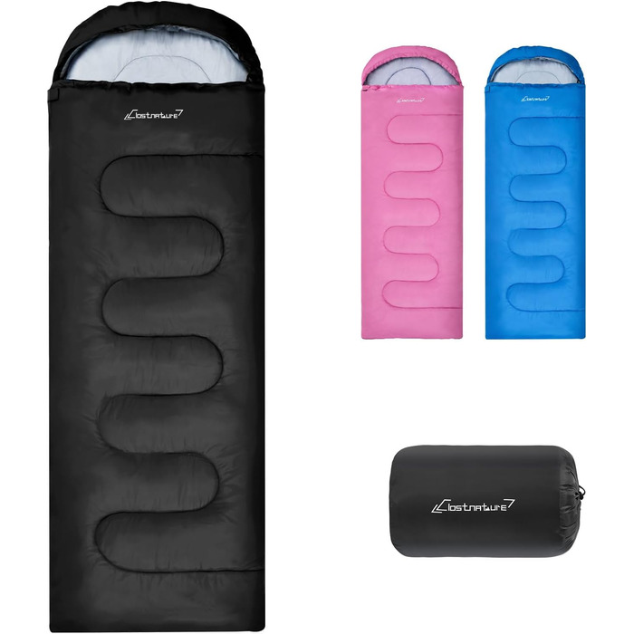 Спальний мішок Clostnature для кемпінгу та подорожей: легкий, компактний, 3 сезони, чорний (0.9 кг)