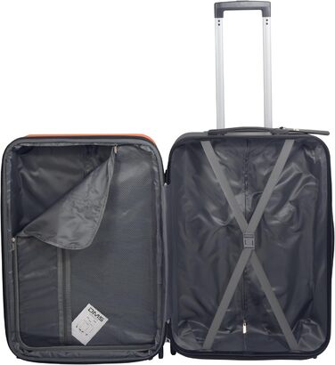 Набір валіз DMS® 7-елементів: 3 валізи (M/L/XL) з ABS-пластику, 360° колеса, кодовий замок + 4 чохли для одягу. Легкі, міцні, розширювані, для подорожей та бізнесу (Помаранчевий)